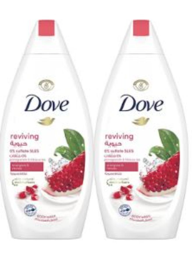 دوف غسول للجسم برائحة الرمان وشاي الكركديه، عبوة من قطعتين 250 مل - Image 1